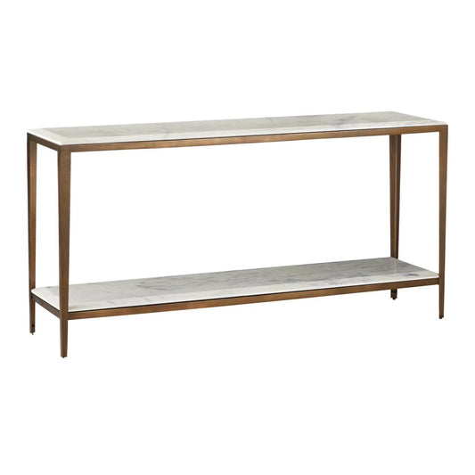 Table console en marbre blanc lilas