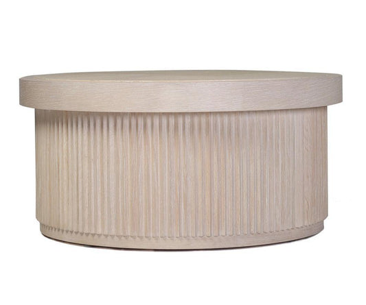 Table basse avec plateau en travertin côtelé