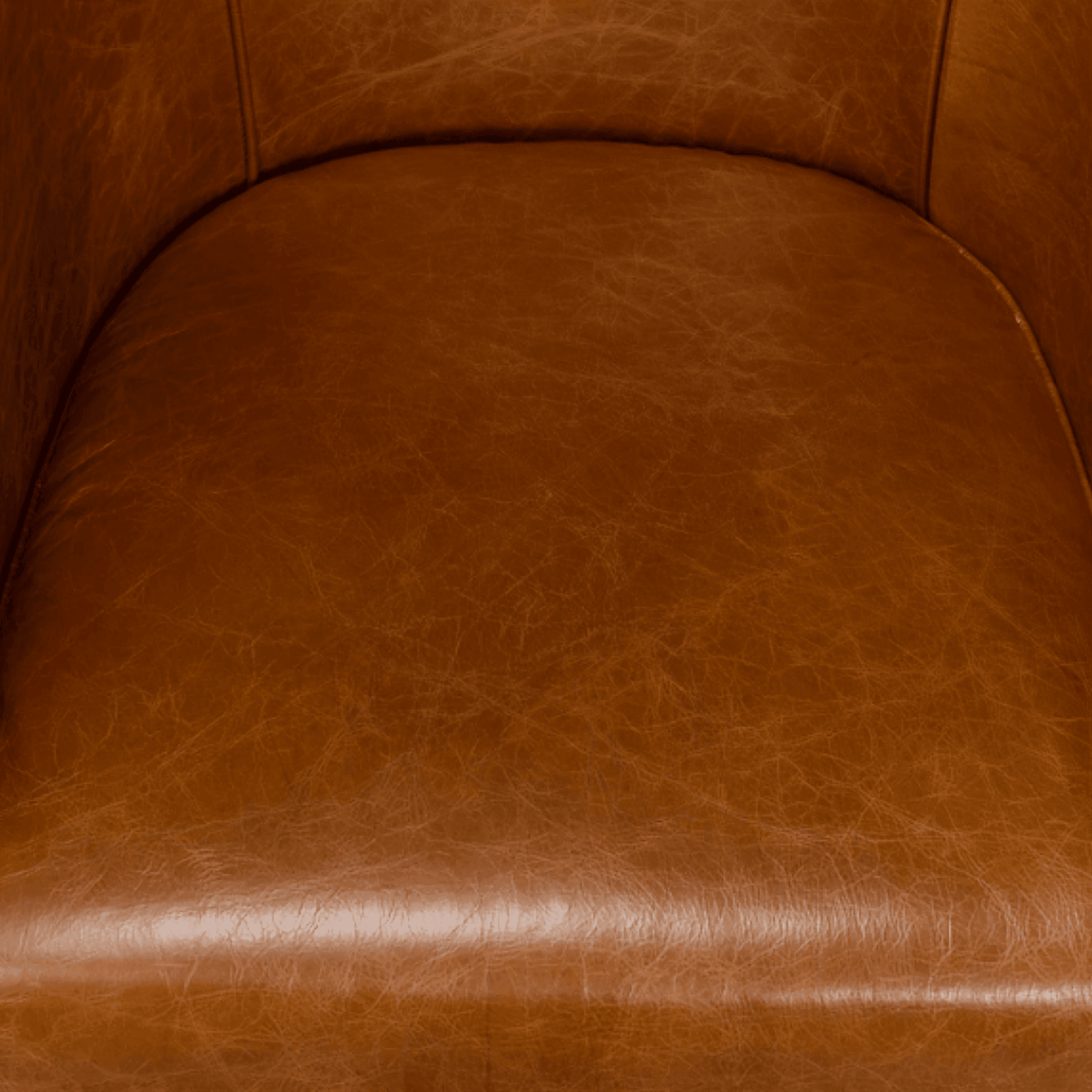 Fauteuil d'appoint industriel en cuir marron