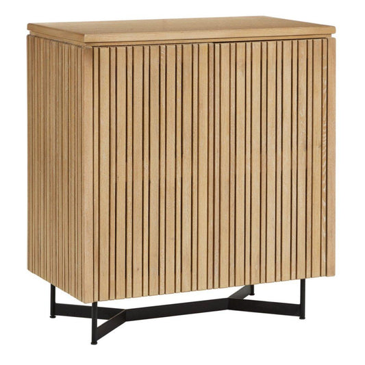 Commode latérale à 2 portes avec motif à lattes
