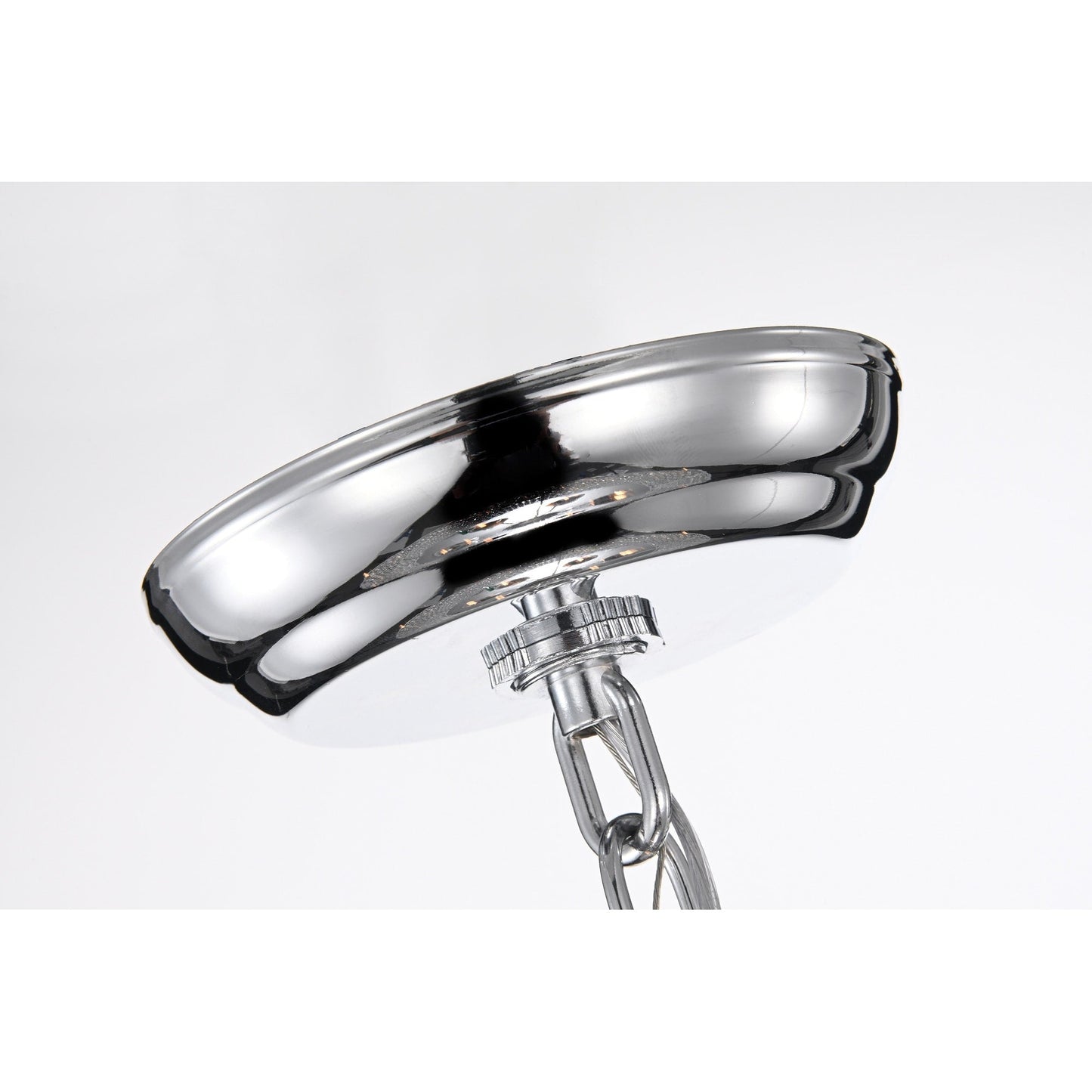 Lustre tambour à perles rondes avec cristaux suspendus