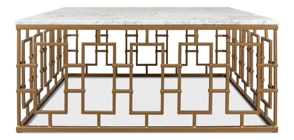 Table basse en marbre italien Brass Gate