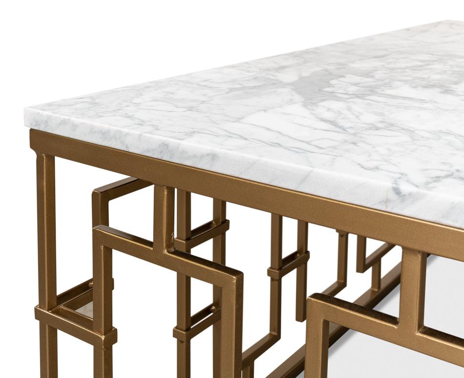 Table basse en marbre italien Brass Gate