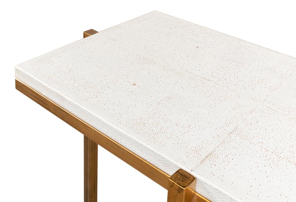 Console Luxe en galuchat blanc