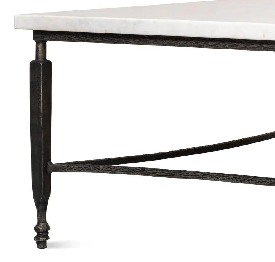 Table basse architecturale avec plateau en marbre
