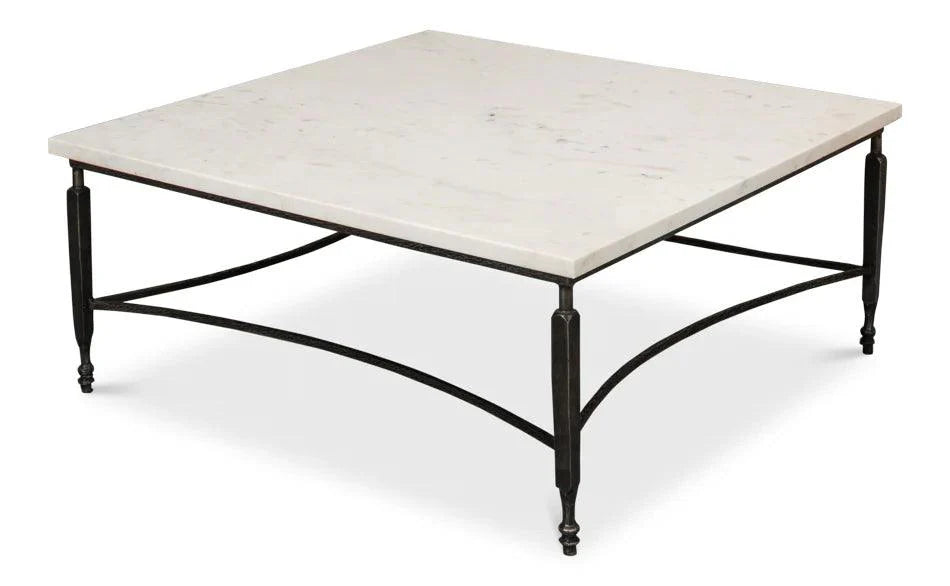 Table basse architecturale avec plateau en marbre
