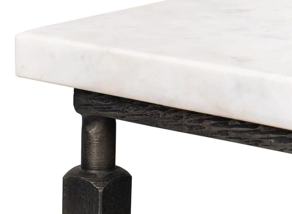 Table basse architecturale avec plateau en marbre