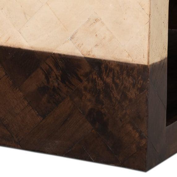Table basse moderne en bois de couleur bicolore