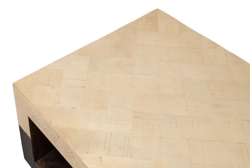 Table basse moderne en bois de couleur bicolore