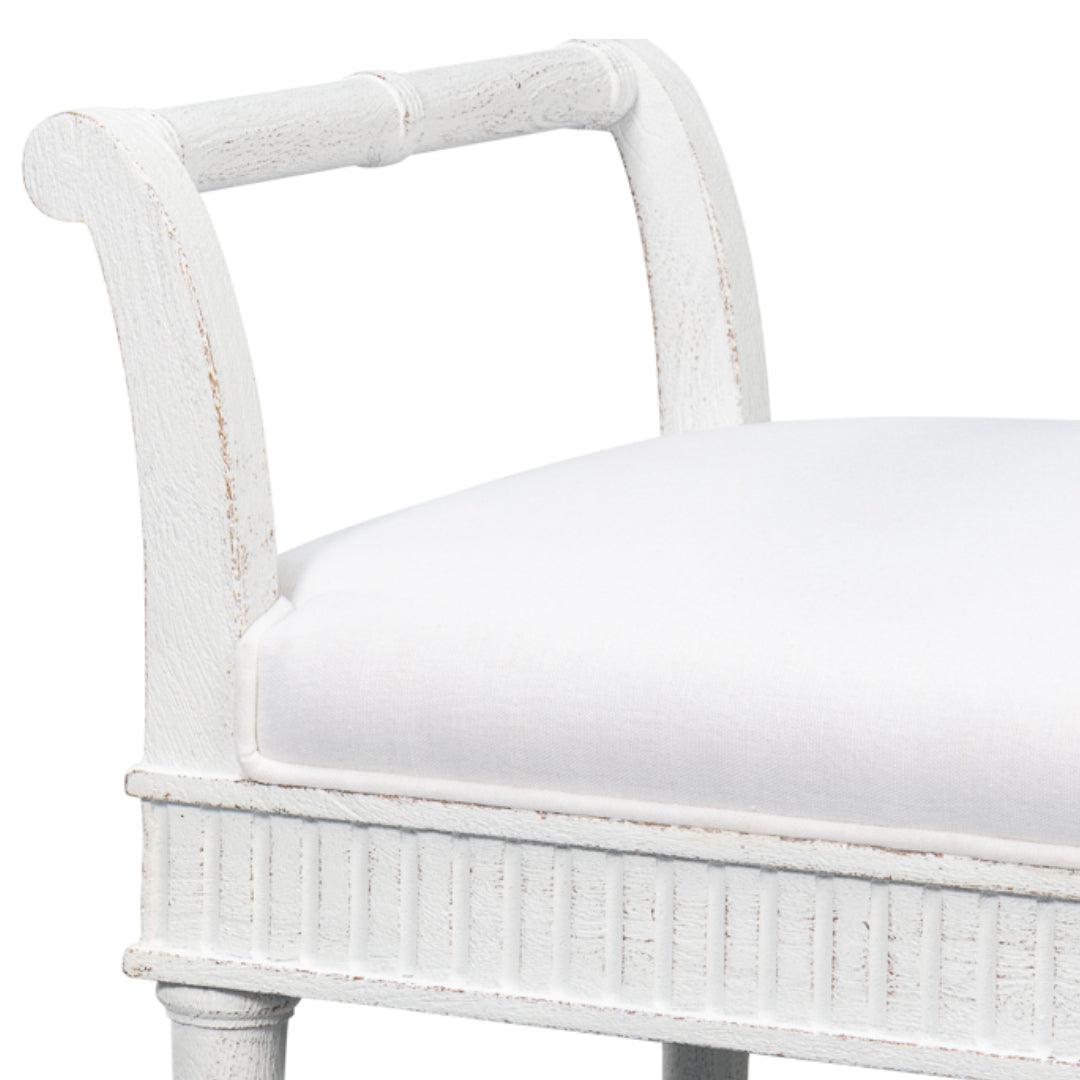 Banc blanc de style shabby chic