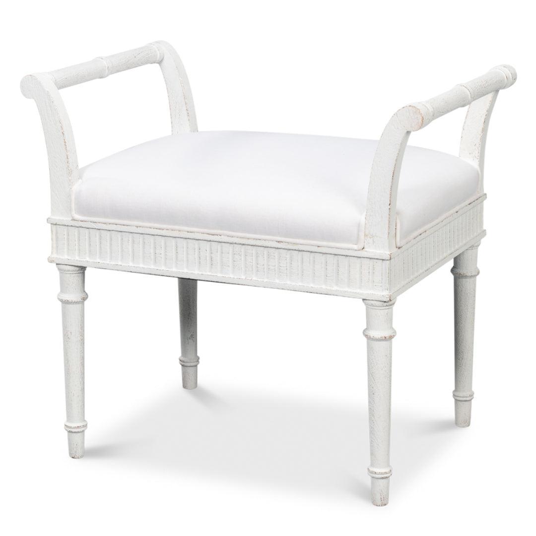 Banc blanc de style shabby chic