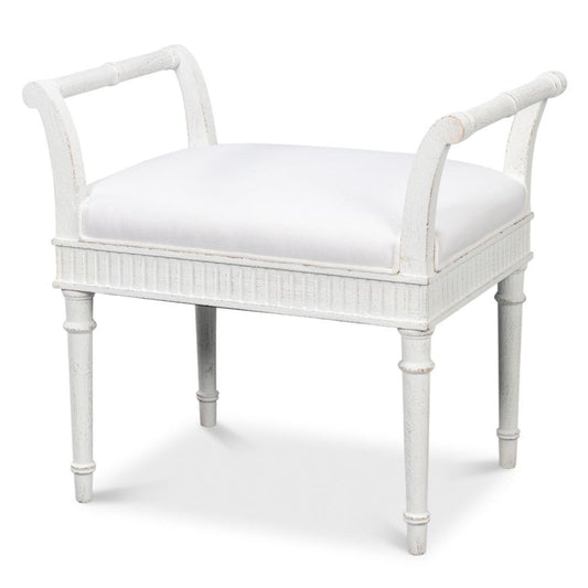 Banc blanc de style shabby chic