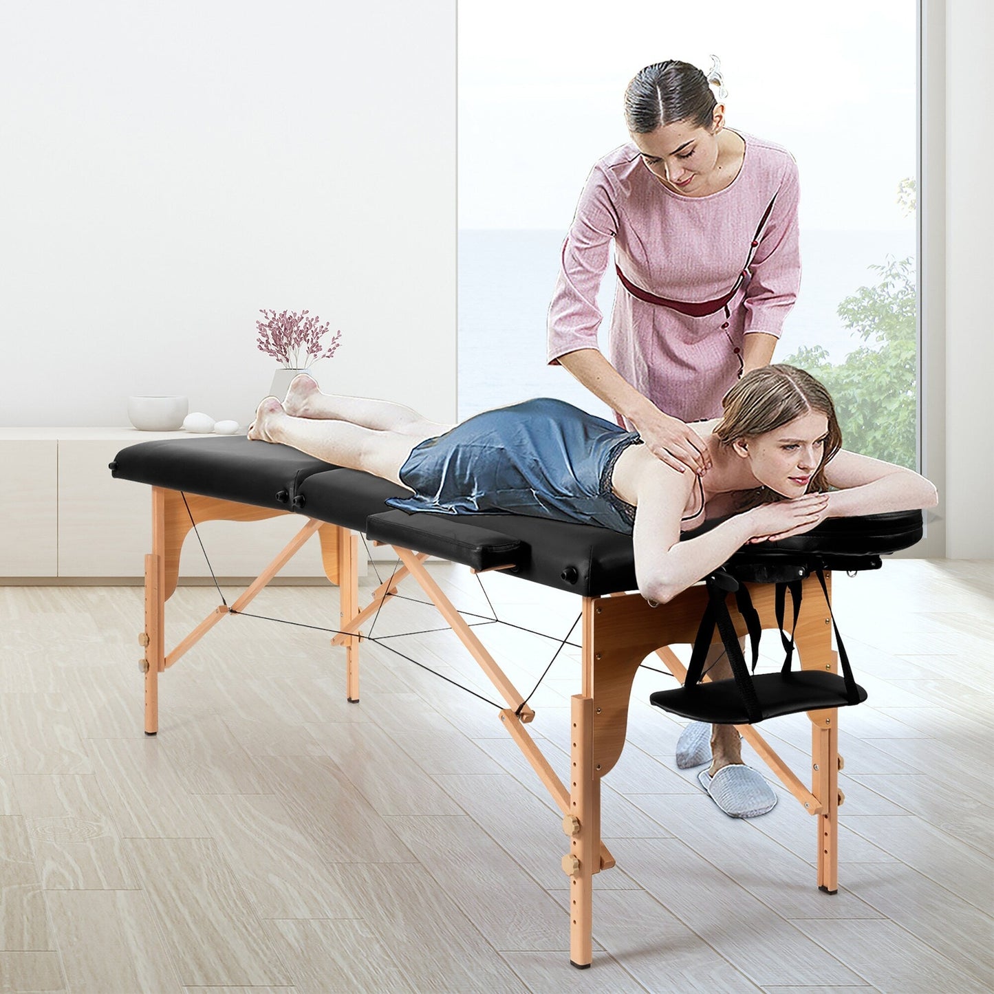 Table de massage portable 84''L réglable pour le visage, le spa et le tatouage avec transport