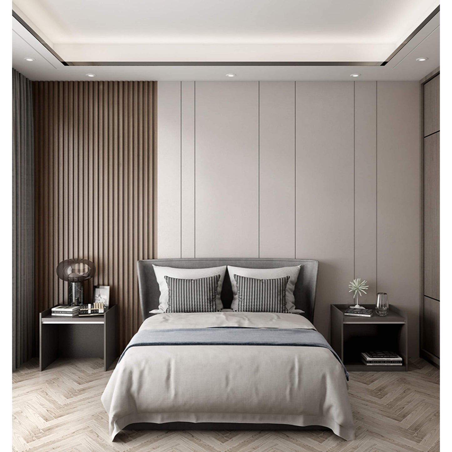 Panneau de revêtement mural en bois massif 93 po x 6 po x 0,8 po - 3 pièces + 1 pièce de garniture d'extrémité