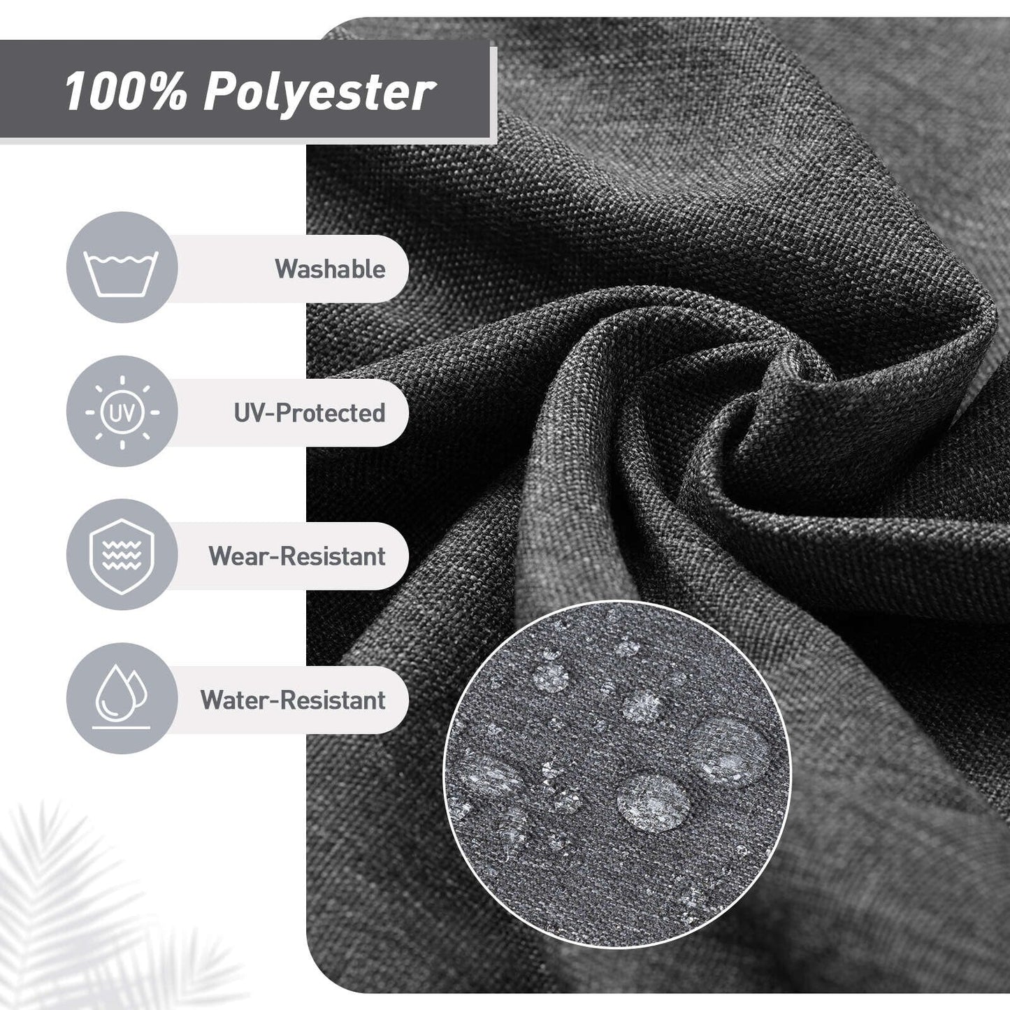 Lot de 4 coussins de chaise à dossier haut Aoodor Patio, 46 x 21 x 4 pouces (coussins uniquement)