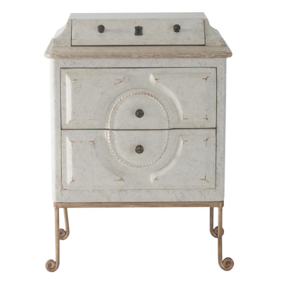 Table de chevet à tiroir secret de style shabby chic français