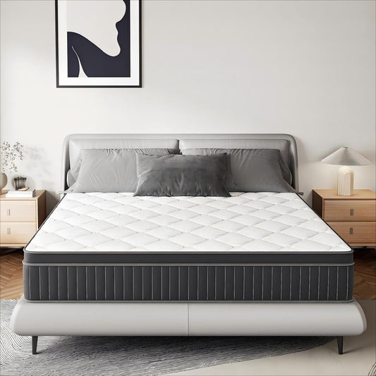 Matelas à ressorts SweDrea 12 po mi-ferme pour soulager les maux de dos et rafraîchir, certifié CertiPUR-US, SGS et OEKO-TEX.