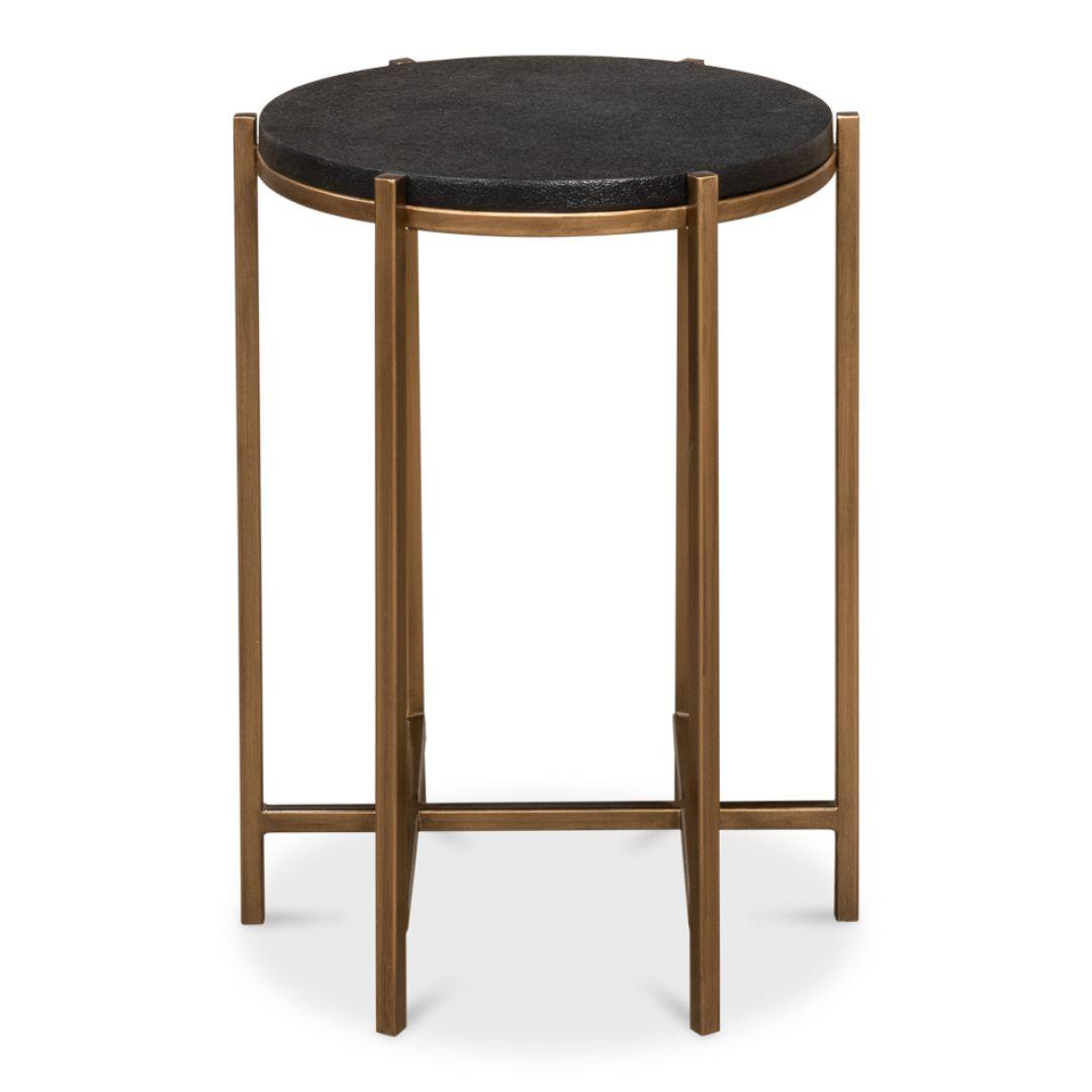 Table d'appoint contemporaine avec plateau en galuchat doré