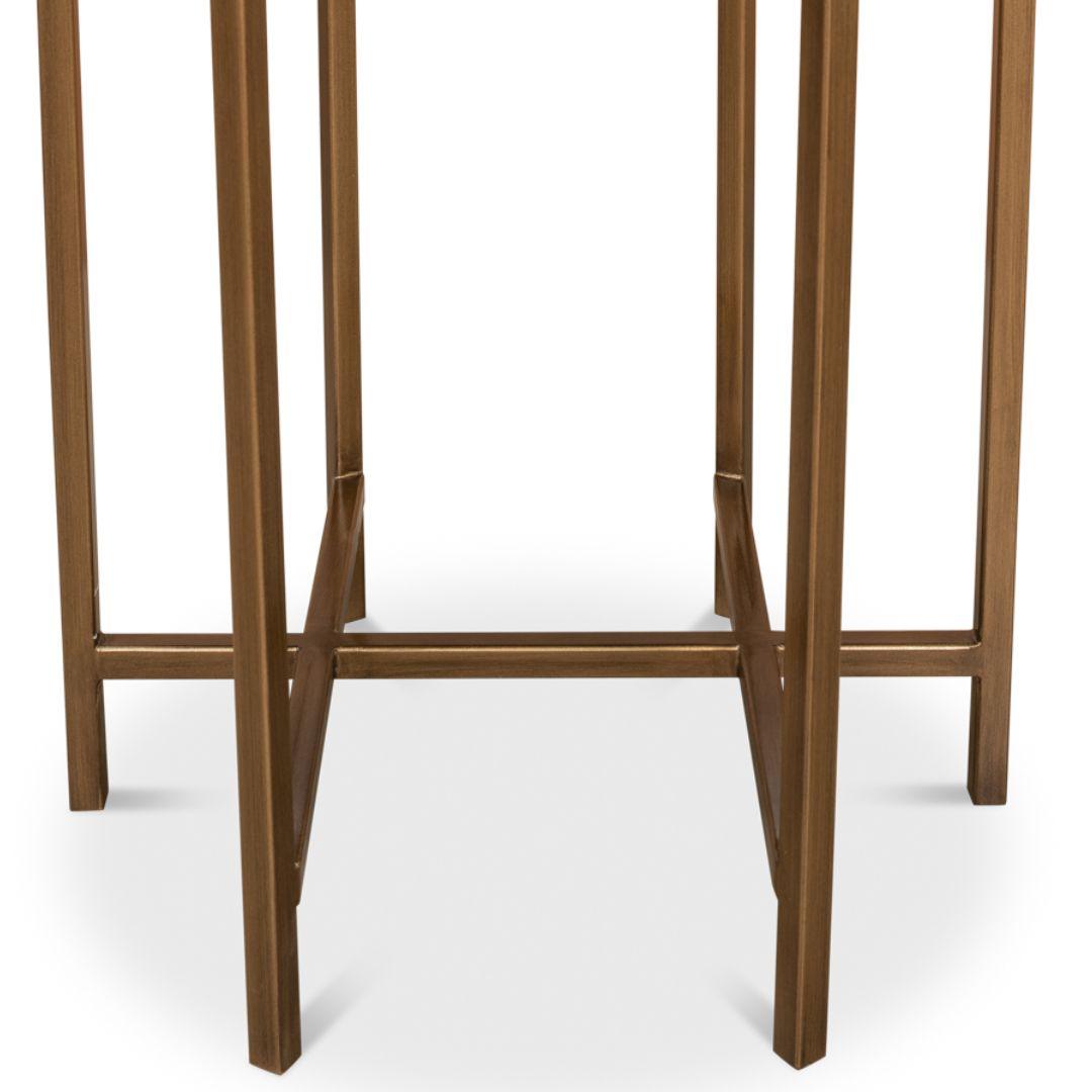 Table d'appoint contemporaine avec plateau en galuchat doré