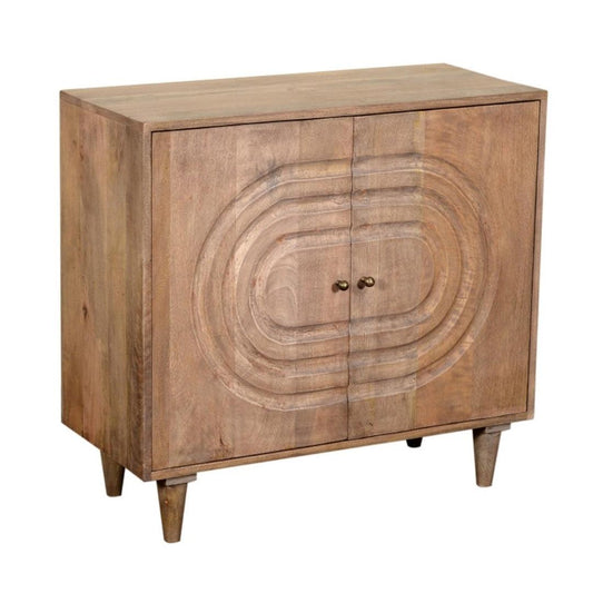 Meuble d'appoint ovale concentrique marron moyen
