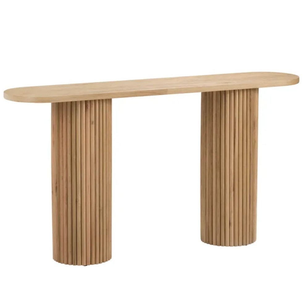 Console en bois à piédestal cannelé de transition