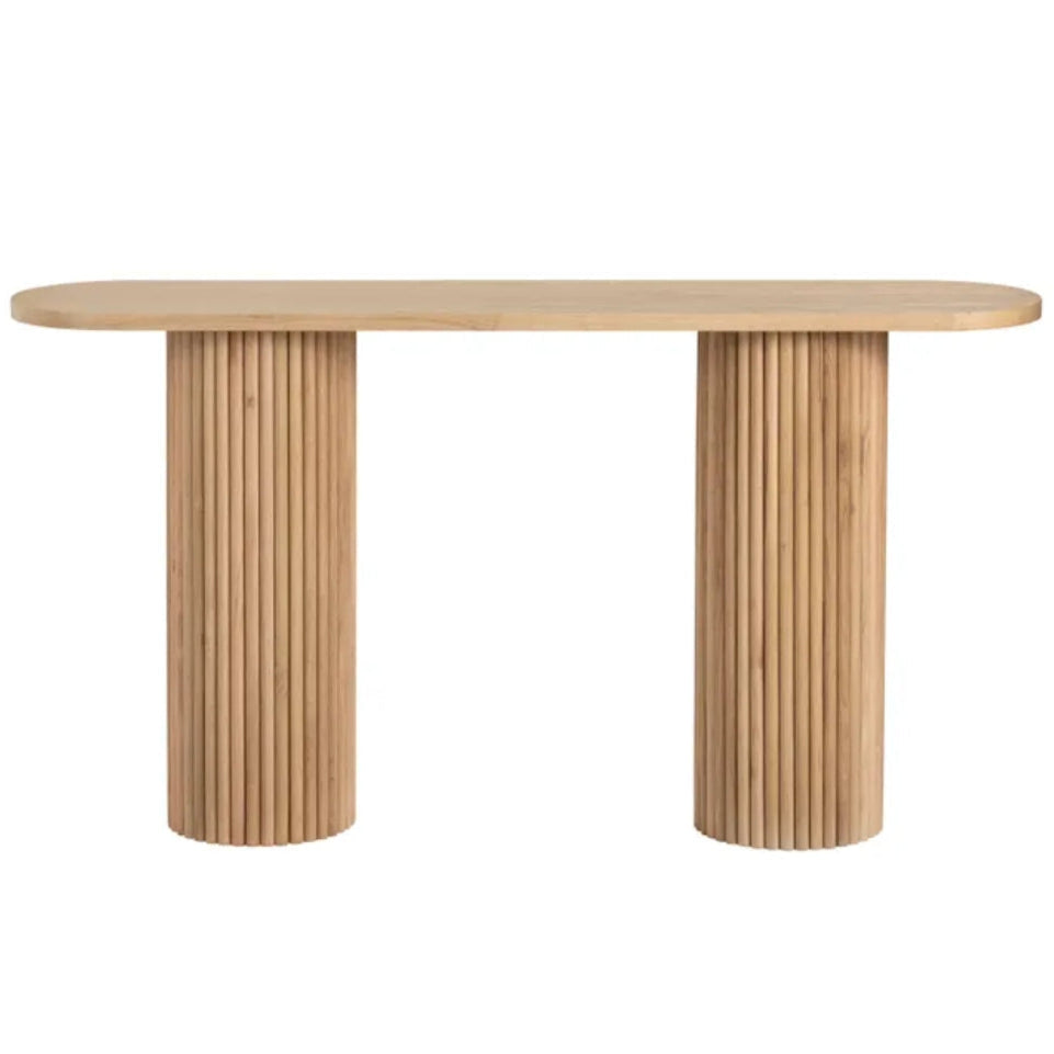 Console en bois à piédestal cannelé de transition