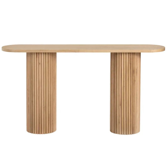 Console en bois à piédestal cannelé de transition