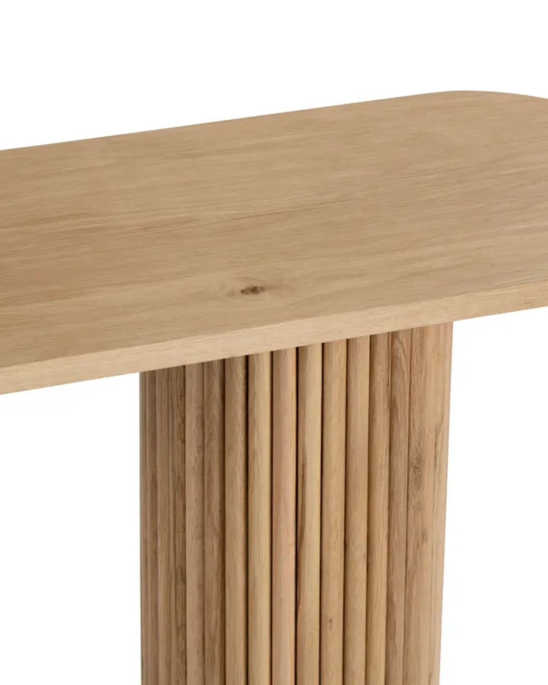 Console en bois à piédestal cannelé de transition