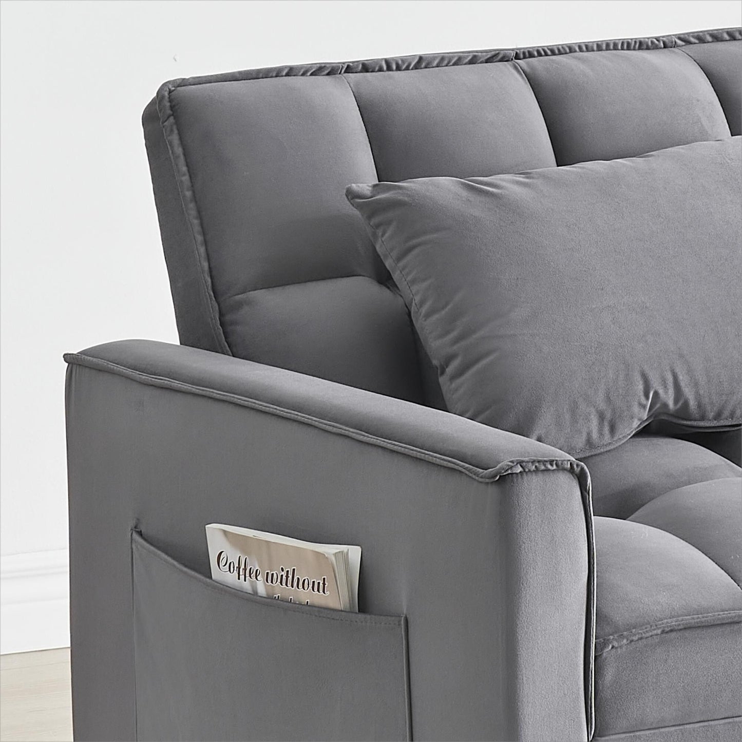 Canapé-lit convertible avec dossier réglable et roulettes