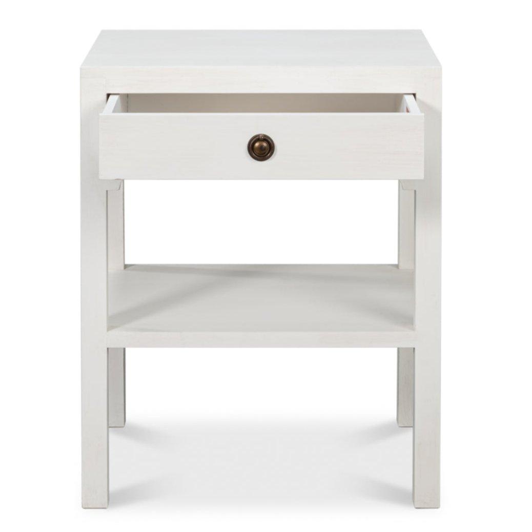 Table d'appoint à tiroir simple blanche Cottage