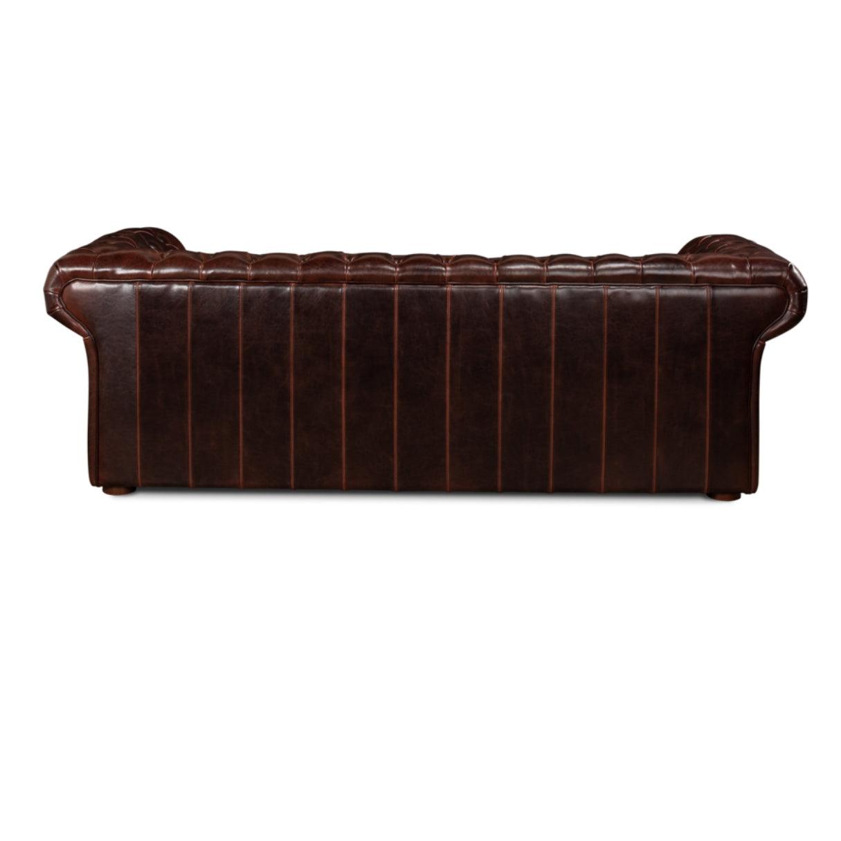 Canapé Chesterfield luxueux en cuir marron