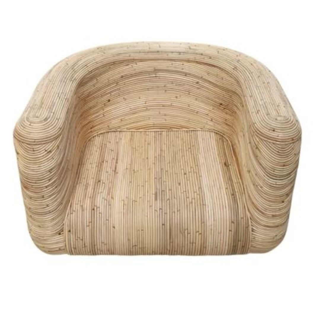 Fauteuil d'appoint en rotin ondulé
