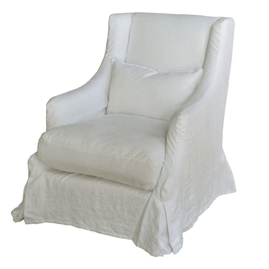 Fauteuil d'appoint confortable de style shabby chic blanc