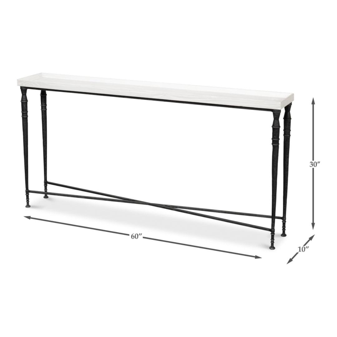 Console élégante avec plateau en bois