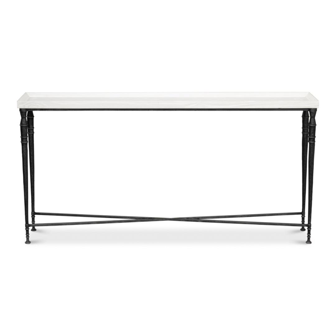 Console élégante avec plateau en bois