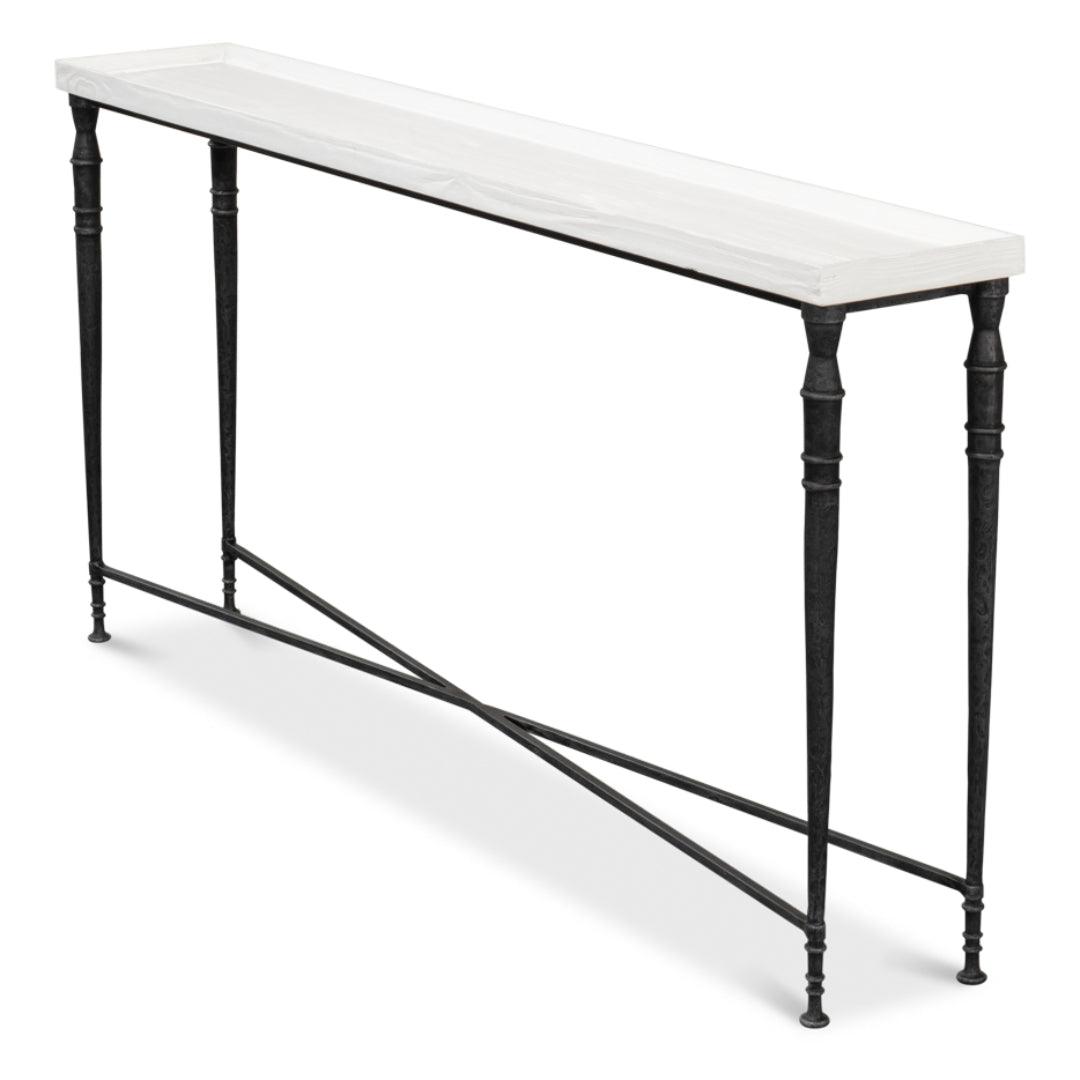 Console élégante avec plateau en bois