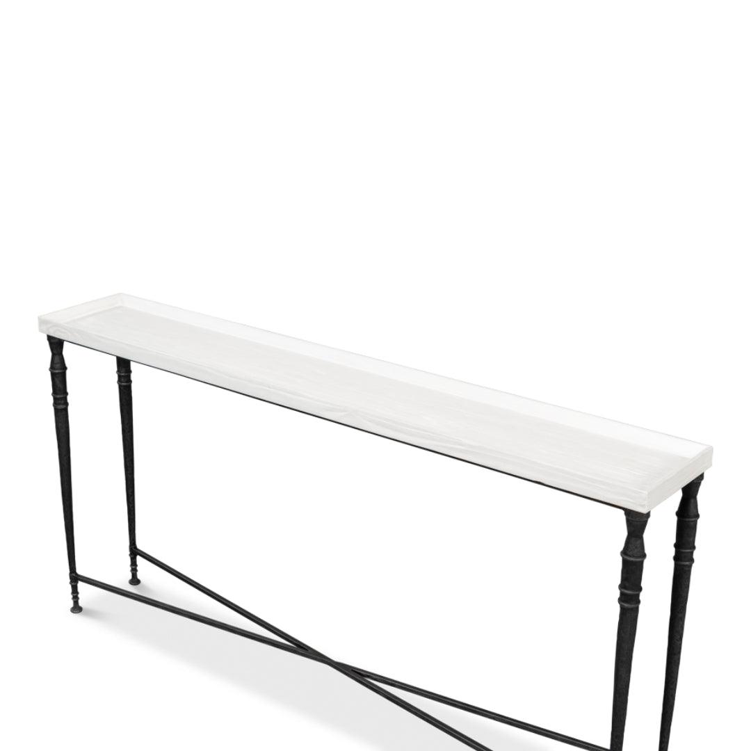Console élégante avec plateau en bois