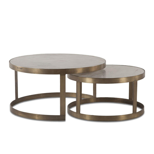 Tables basses gigognes contemporaines en marbre blanc