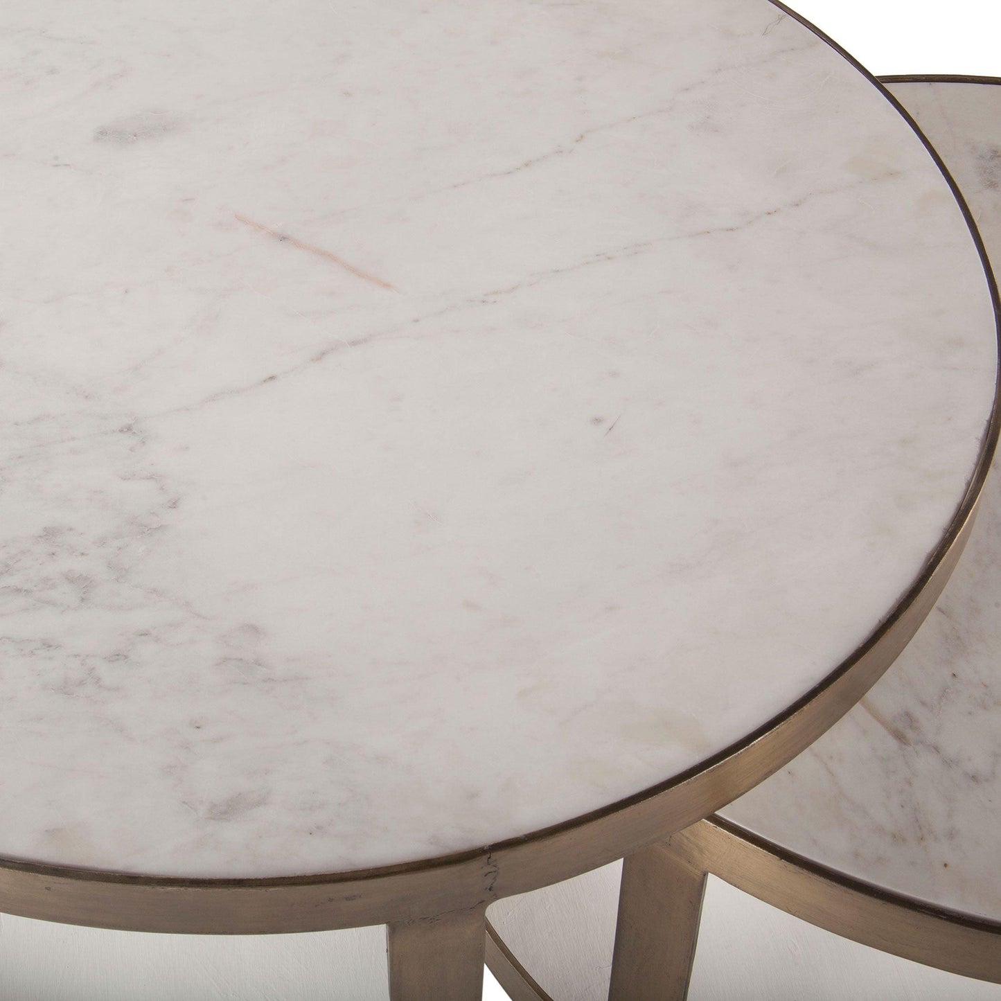 Tables basses gigognes contemporaines en marbre blanc