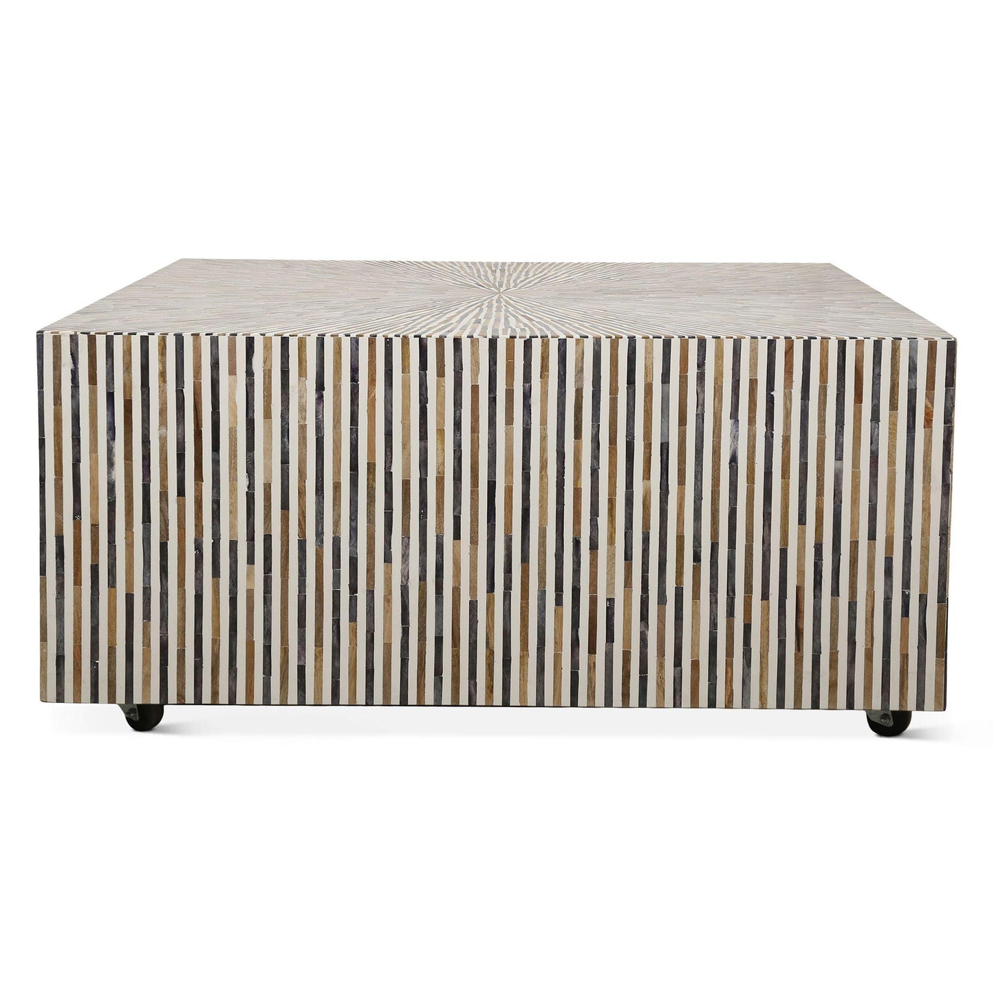 Table basse Serengeti avec incrustations de corne