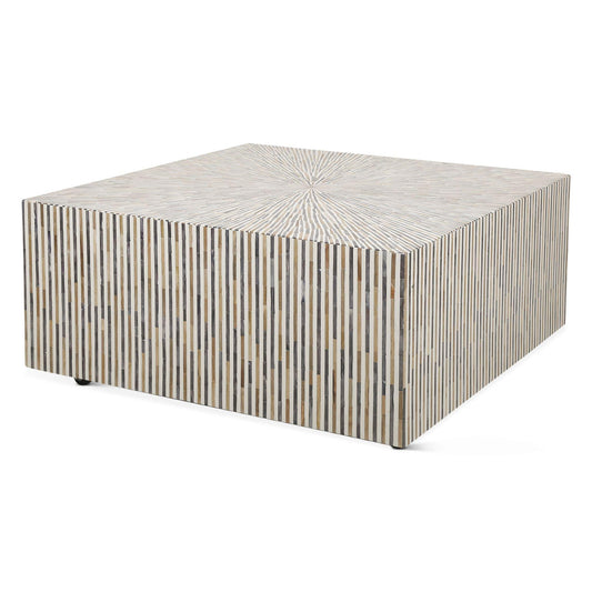 Table basse Serengeti avec incrustations de corne