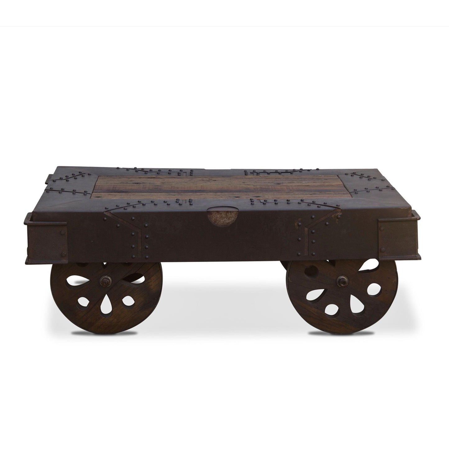 Table basse à roulettes vintage industrielle