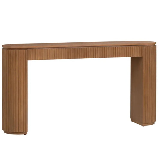 Console en bois cannelé chaleureux