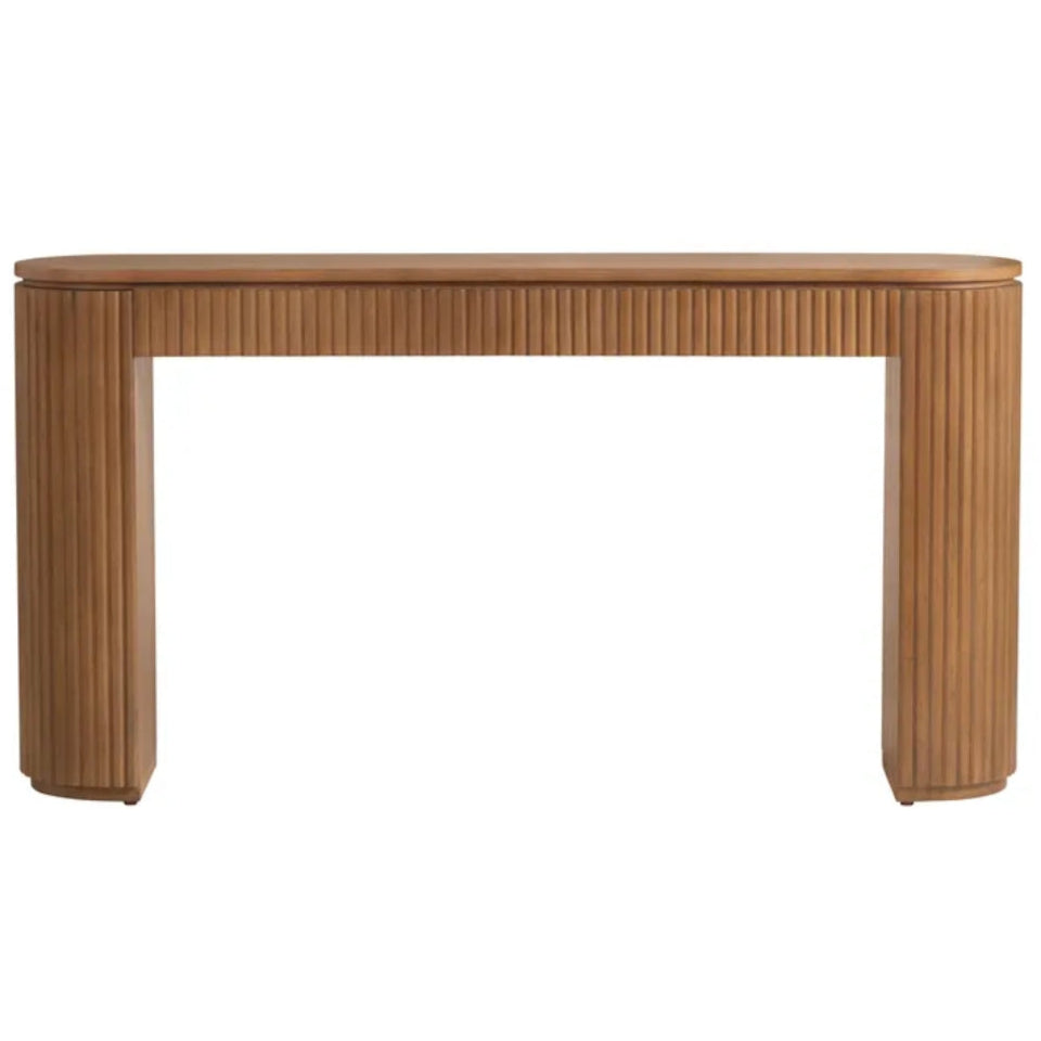 Console en bois cannelé chaleureux