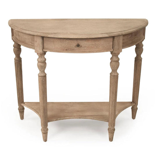 Console murale demi-lune beige française