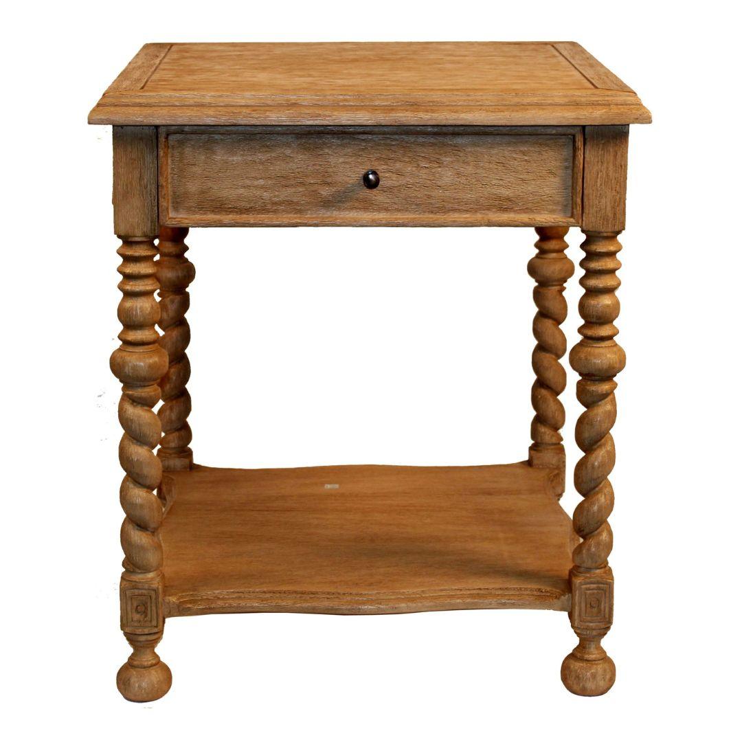 Table de chevet à pieds torsadés français