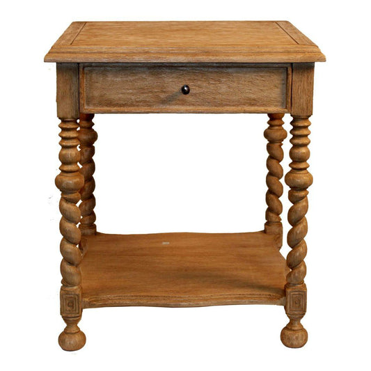 Table de chevet à pieds torsadés français