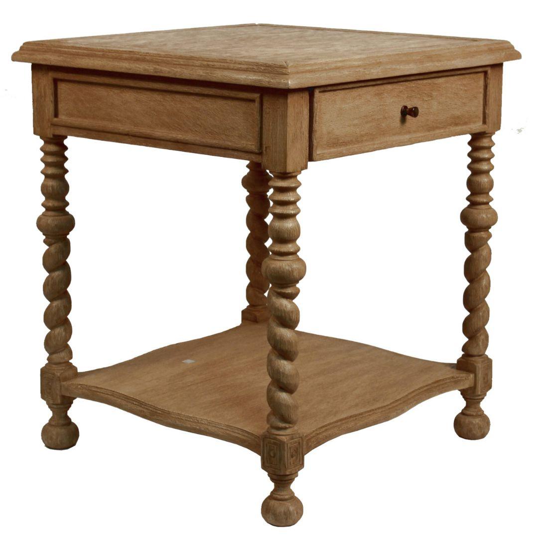 Table de chevet à pieds torsadés français