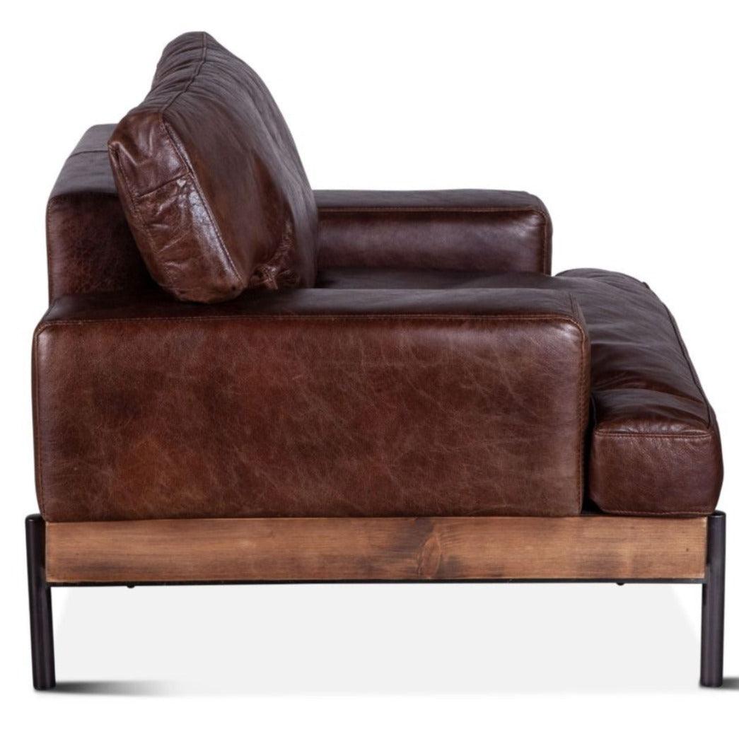 Fauteuil de salon industriel marron Portofino