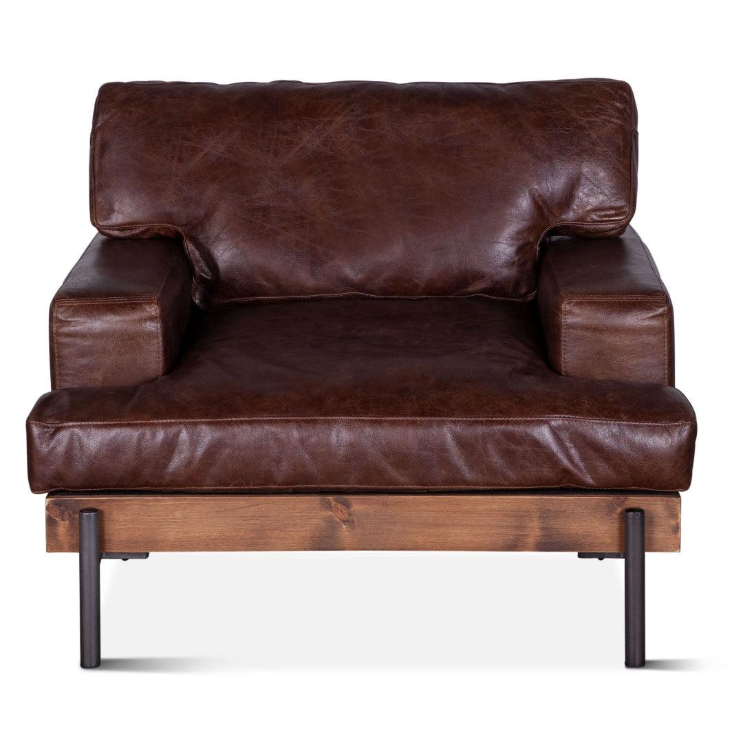 Fauteuil de salon industriel marron Portofino